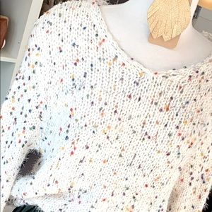 Chunky multicolored knit sweater